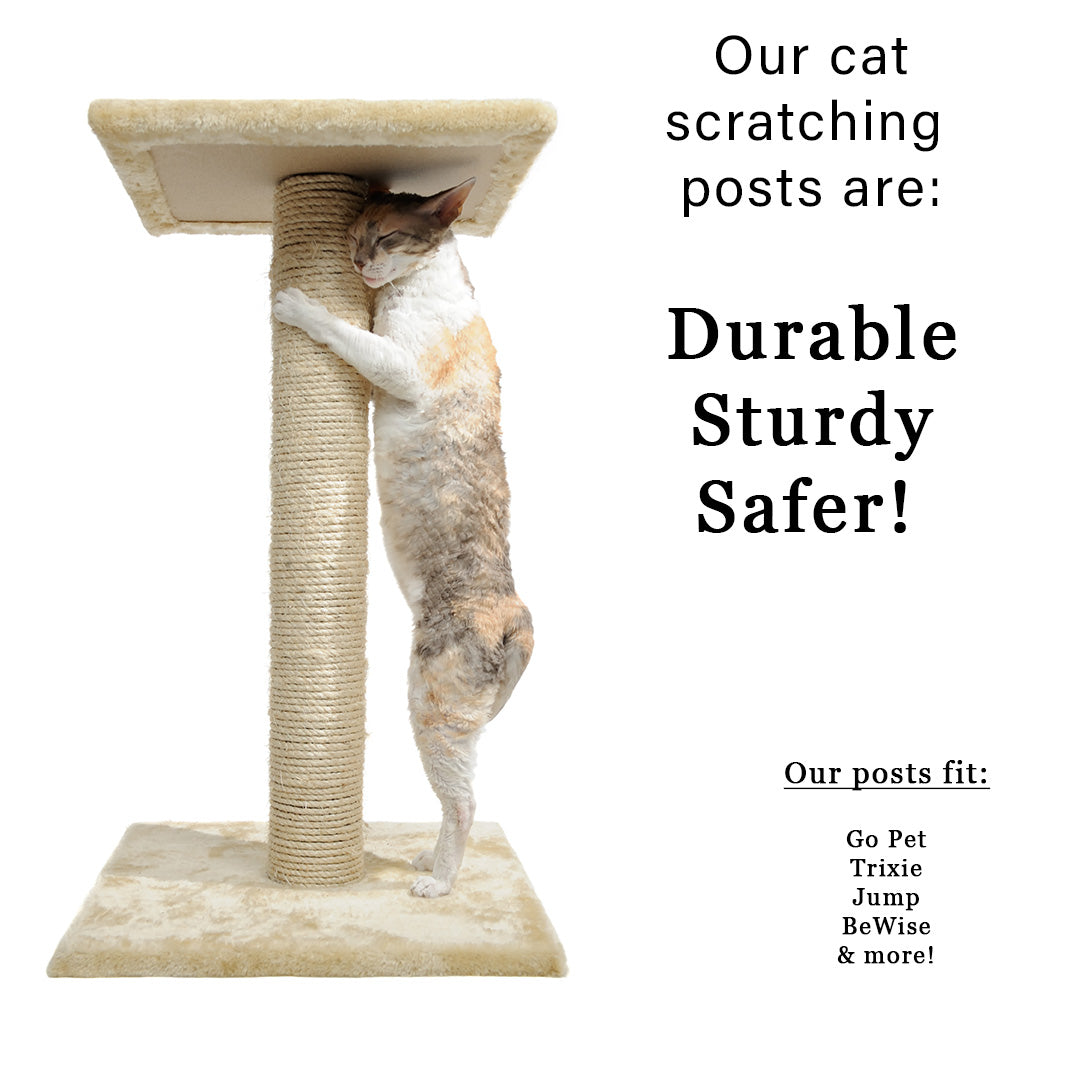 Go Pet | Trixie | Jump | Tiger Tough | Catry | Heybly | Feandrea | BeWise Cat Trees Cat Tree Replacement Post - Sisal Wrapped - 15" to 20.6" Tall