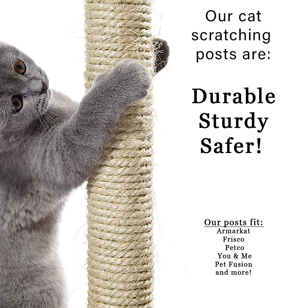 Sisal Rope Wrapped Cat Scratching Replacement Posts - Fits Armarkat | Frisco | Petco's You & Me | Yaheetech | Pet Fusion