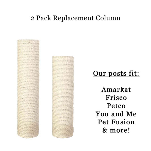 2 Sisal Post Replacement Package for Armarkat | Frisco | Petco | You & Me | Pet Fusion Cat Trees